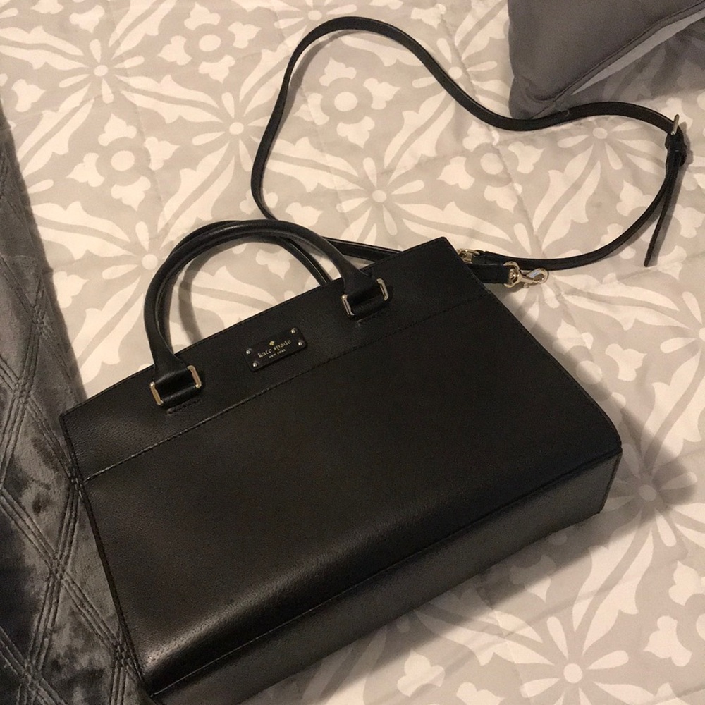 KATE SPADE black leather satchel